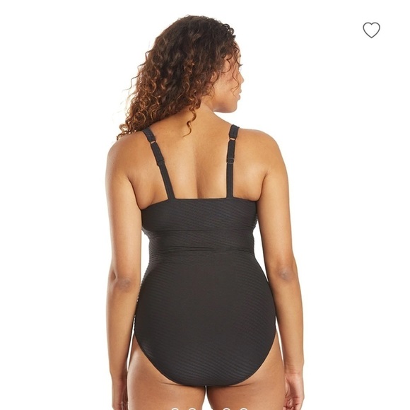 NWT Profile by Gottex Ribbed Shirred Over The Shoulder One Piece Swimsuit - 16D - Picture 5 of 11